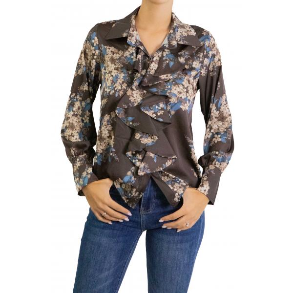 Camicia fantasia con volant "Leila"